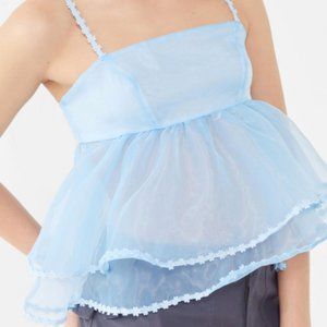 UO Olivia Organza Tie-Back Babydoll Top